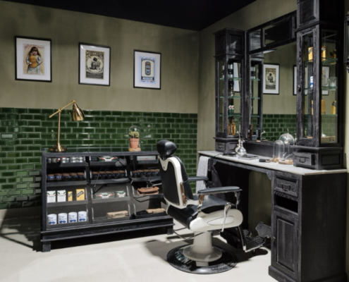 Barberstation | Black | Classic barberfurniture | Grooming salon interior | Shaving station | Barbershop