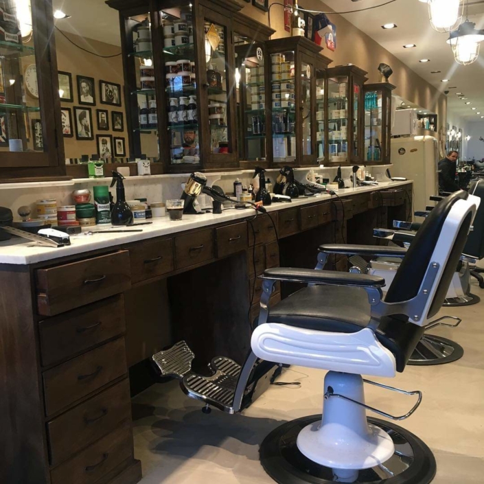 Vintage barber furniture | Barber chairs | Heavy duty barber chair | Barber workstation | Barberstation | Solid wood | restyling barbershop